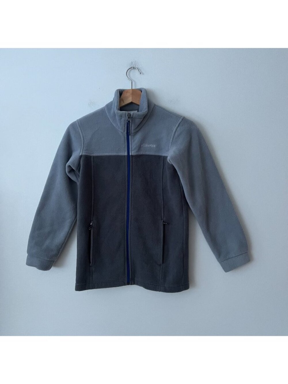 Columbia Kid's Gray Fleece Full Zip Jacket Youth Size Medium
